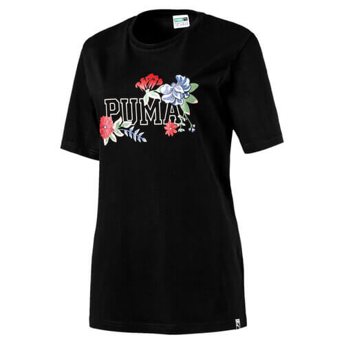 PUMA Women's Graphic Tee Cotton Black Shirt 575656-56